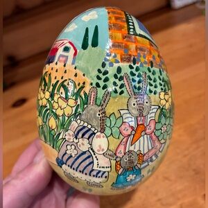 Vintage Hand-Painted Paper Mache Egg